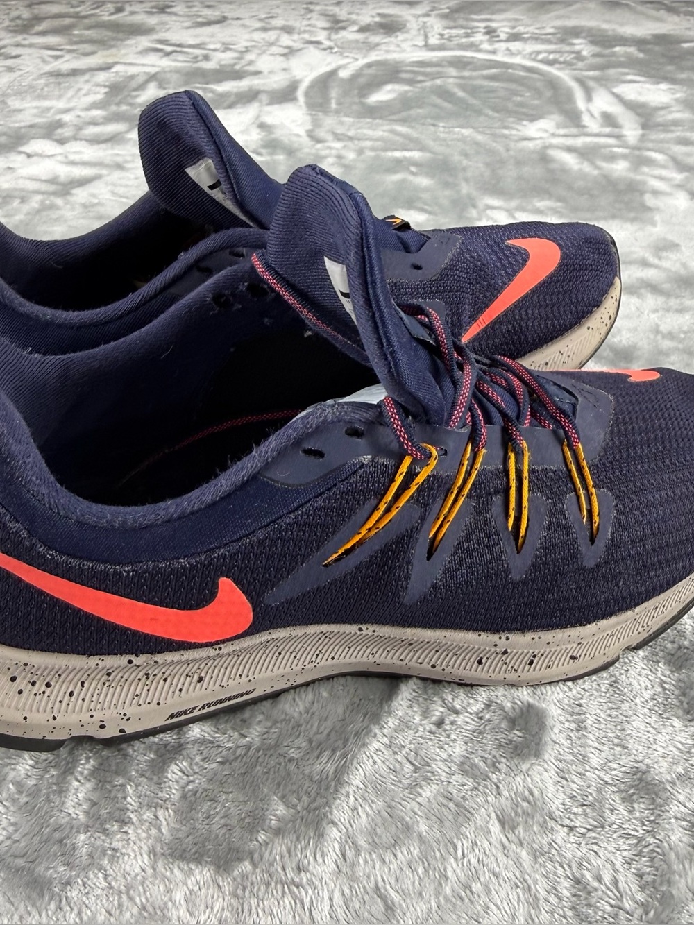 Nike blue Athletic Shoe Tongue with Black Swoosh